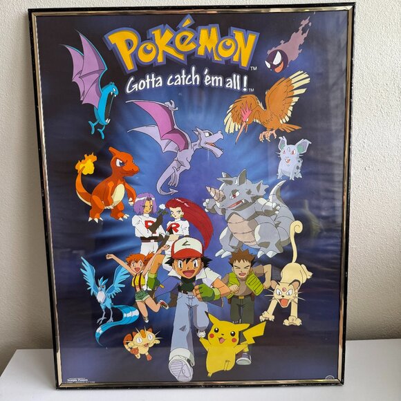 Vintage Pokémon Poster “Gotta Catch ’Em All!” Framed 20x16 – Scorpio Posters Off - Picture 1 of 10